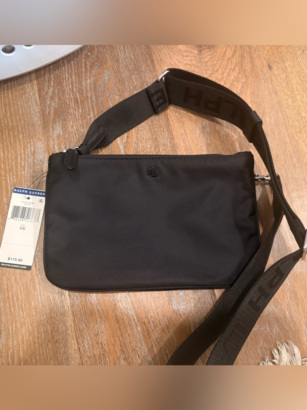 Ralph Lauren Black Nylon Messenger Crossbody
